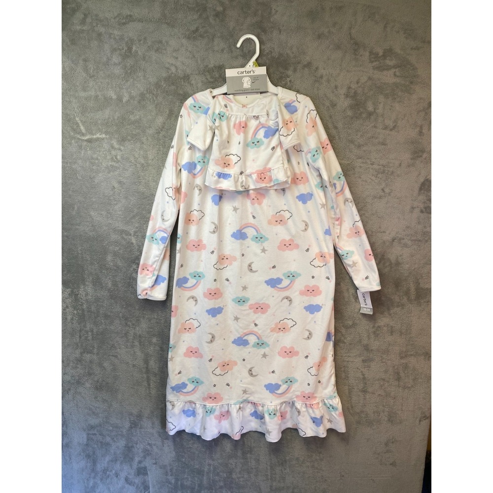 Carter's Girls Nightgown Matching 18" Doll Gown Size 12-14‎ Clouds NWT